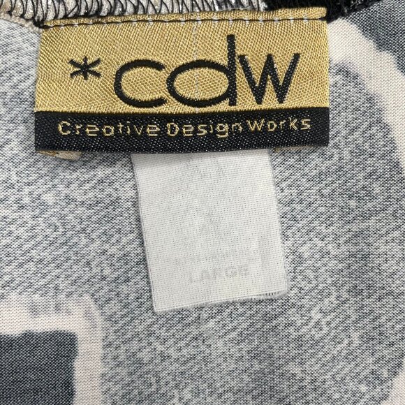 Creative Design Works Vintage Abstract Short Sleeve Square Neck Top Blouse Large - Picture 6 of 7